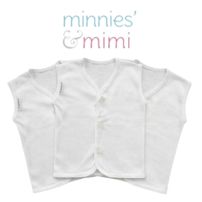 Minnie’s & Minni Baby Clothes Sleeveless Vest 3PCS Set Front Button | S-M-L | 0–6 Months | 3 Colors
