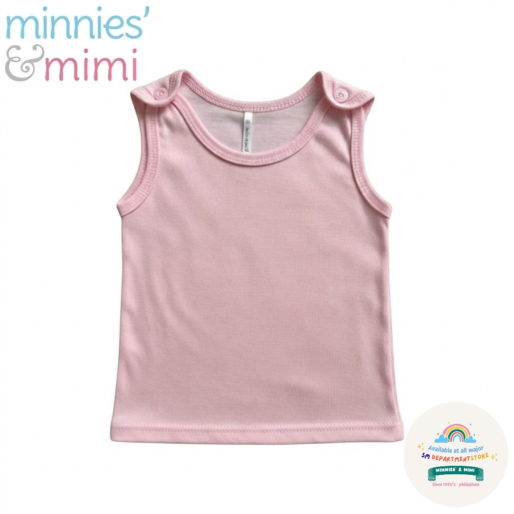 Minnies & Mimi Baby Clothes Sando Sabrina Cut Button Top for New Born Infant 1 Pc