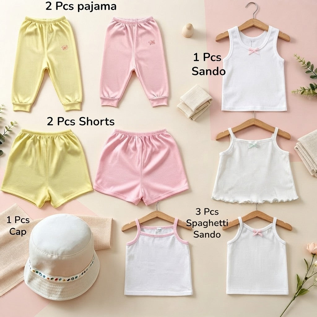 Minnies & Mimi Toddler Clothes Buddle Set 6pcs and 9Pcs Assorted Breathable Fabric For 1 to 4 Yrs Old S,M,L