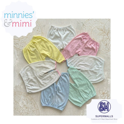 Minnies' & Mimi Cotton New Born Pajama Bottoms For 0-6 Months Available in White, Mint Green, Blue, Yellow and Pink