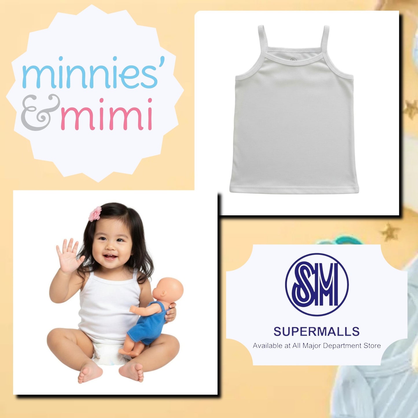 Minnies' & Mimi Cotton Spaghetti Strap White for Toddlers Available in Small Medium Large Color White