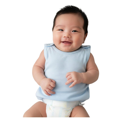 Minnies' & Mimi Sando Sabrina Cut Button Top for New Born Infant 3Pcs Available in White, Green, Blue And Yellow Sizes Small Medium Large,Xsmall
