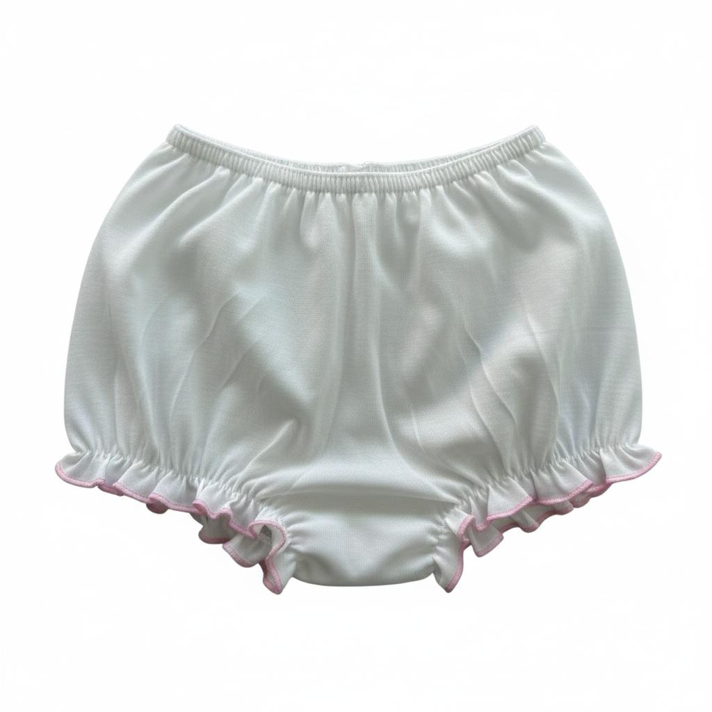 Minnies' & Mimi Cotton Boxer Panty with Lettuce For Toddlers 6 Months to 2 Years Old Available in Yellow or Pink Size Small Medium Large