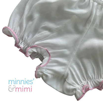 Minnies' & Mimi Cotton Boxer Panty with Lettuce For Toddlers 6 Months to 2 Years Old Available in Yellow or Pink Size Small Medium Large