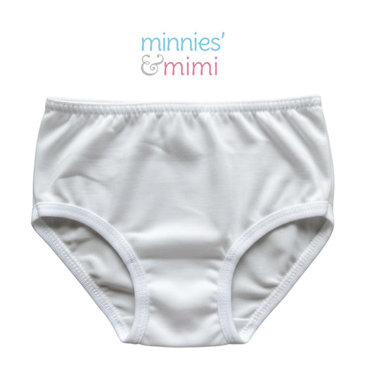 Minnies & Mimi Cotton White Panty For Toddlers 1-2 Years Old Available in Small Medium and Large