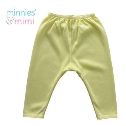 Minnies' & Mimi Cotton New Born Pajama Bottoms For 0-6 Months Available in White, Mint Green, Blue, Yellow and Pink