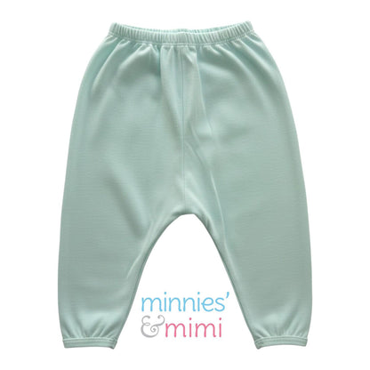 Minnies' & Mimi Cotton New Born Pajama Bottoms For 0-6 Months Available in White, Mint Green, Blue, Yellow and Pink
