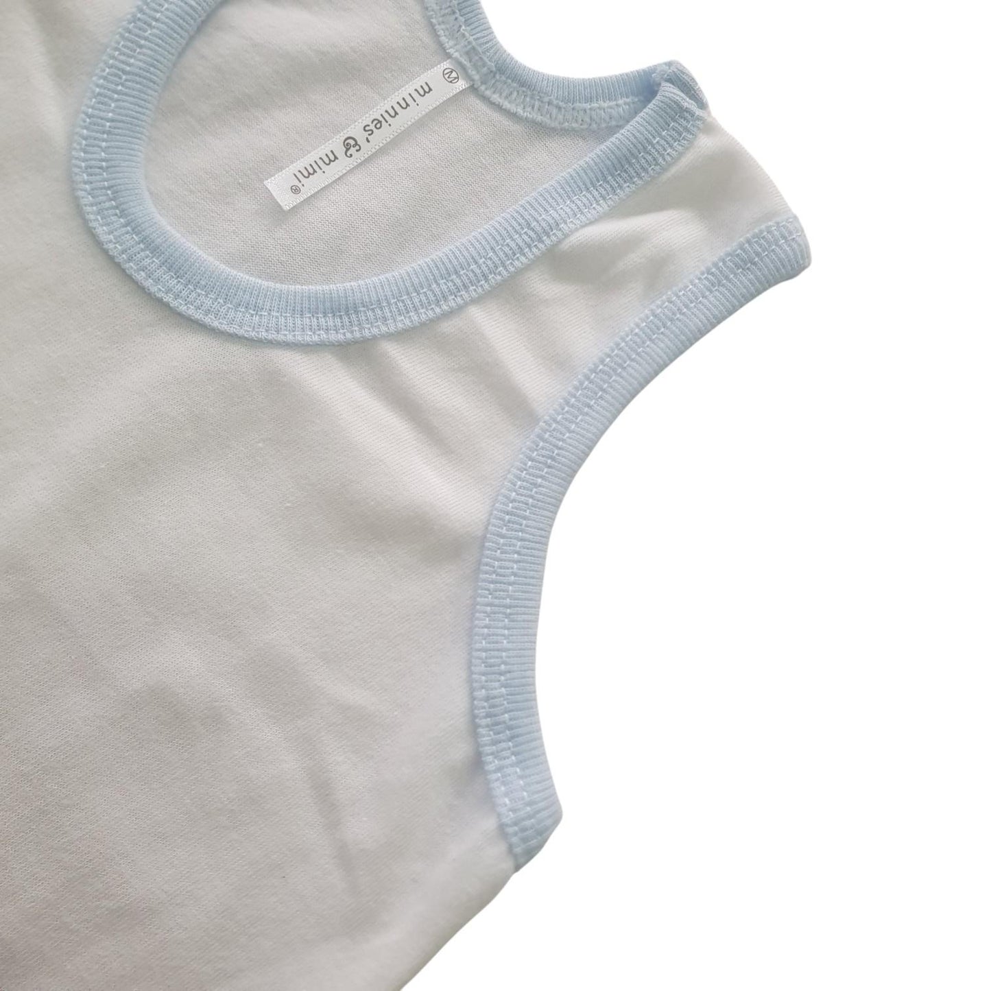 Minnies' & Mimi Cotton Sando for Toddler Available in White, Mint Green and Blue Sizes Small Medium Large