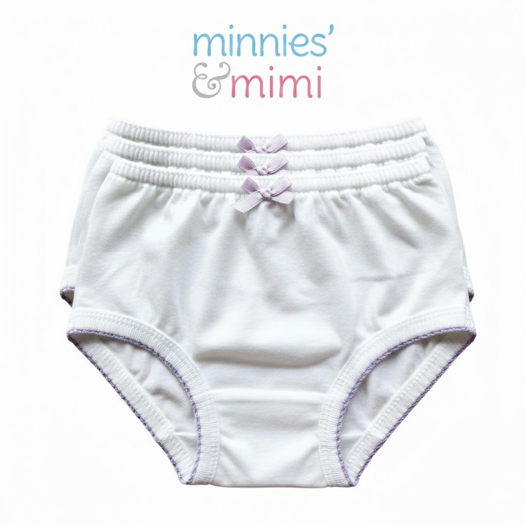 Minnies' & Mimi Panty with Ribbon and w/ Double Fagoting for (6m-12months) Available size S/M/L 3pcs