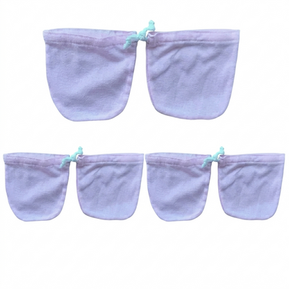 Minnies' & Mimi Cotton Mittens with Color Piping for Newborn Babies for 0-6 Months by 3 Pcs Available in W, WB, WP, WY and MG,P,B,Y,MG