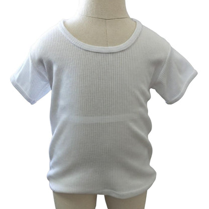 Minnies' & Mimi Ultra-Soft Stretchable White U-Neck T-shirt for Toddlers by 1-5 yrs old 3pcs (Sizes S-M-L)