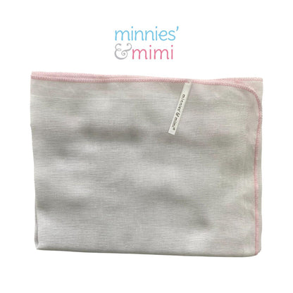 Minnies' & Mimi Cotton Gauze Diaper 42 cm Width x 95 cm Length Available in Blue Pink or White Boarder Lining Reusable