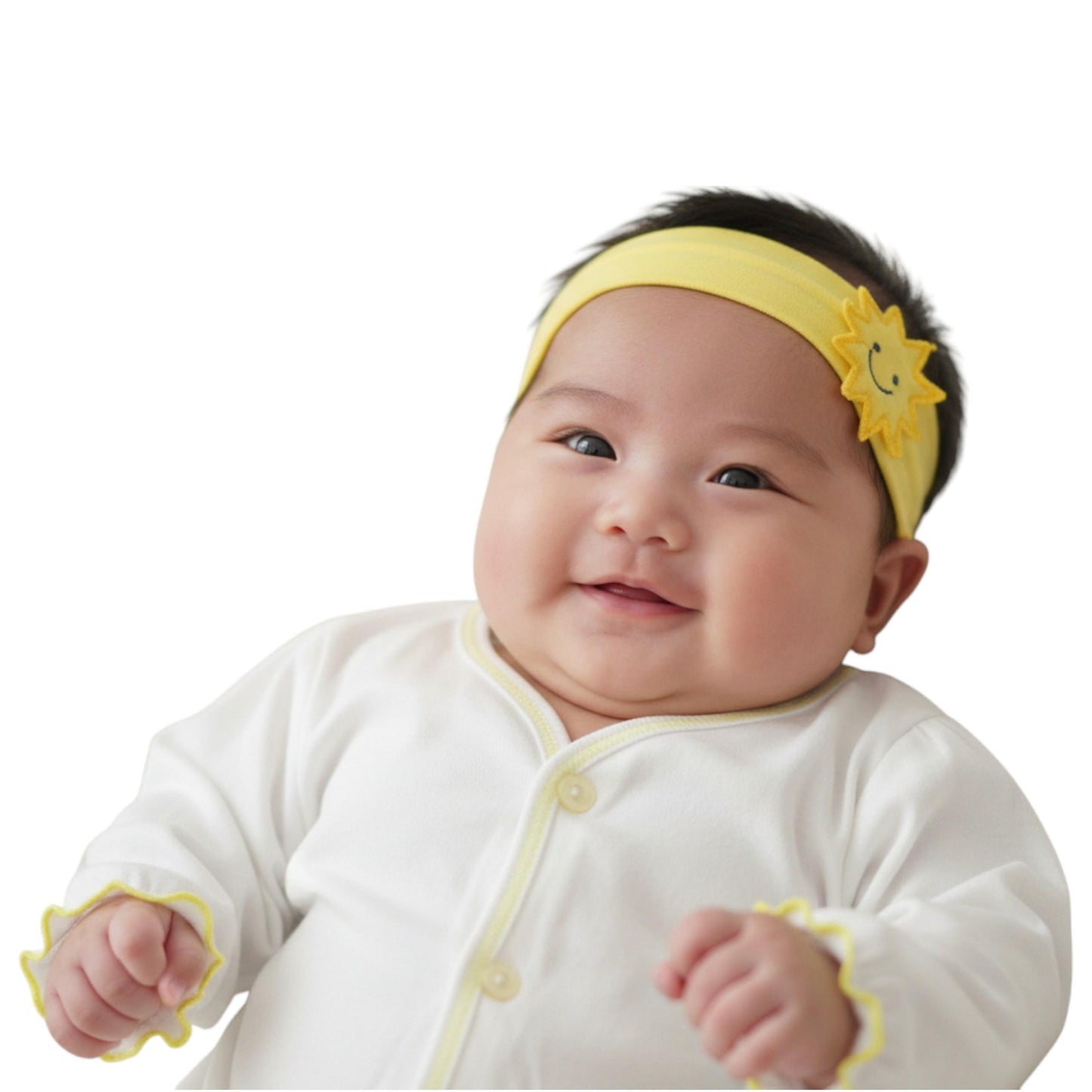 Minnies' & Mimi Front Button Down Long Sleeves with Lettuce Intricacies 3Pcs for New Born Infant 0-3 Months Available in Yellow and Pink Sizes Small Medium Large