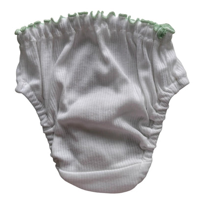 Minnies' & Mimi Stretchable Lettuce Edge Baby Panty 0-24 Month with Ribbon Available in Pink Yellow or Mint Green Size S M L