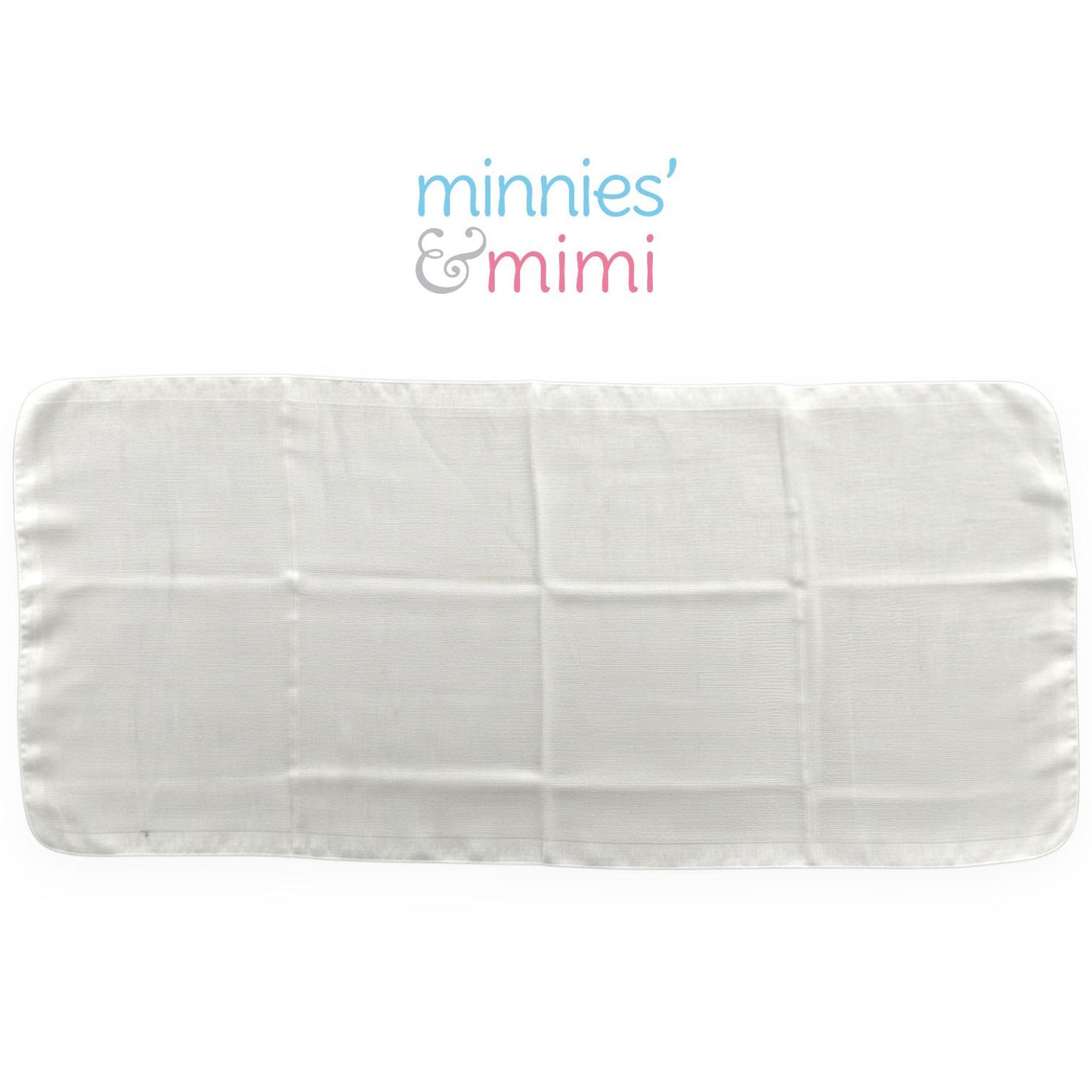 Minnies' & Mimi Cotton Gauze Diaper 42 cm Width x 95 cm Length Available in Blue Pink or White Boarder Lining Reusable