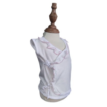 Minnies' & Mimi Tie Side Sleeveless with Pink Ruffles for New Born Infant 0-3 Months 1Pc Available in Small Medium Large