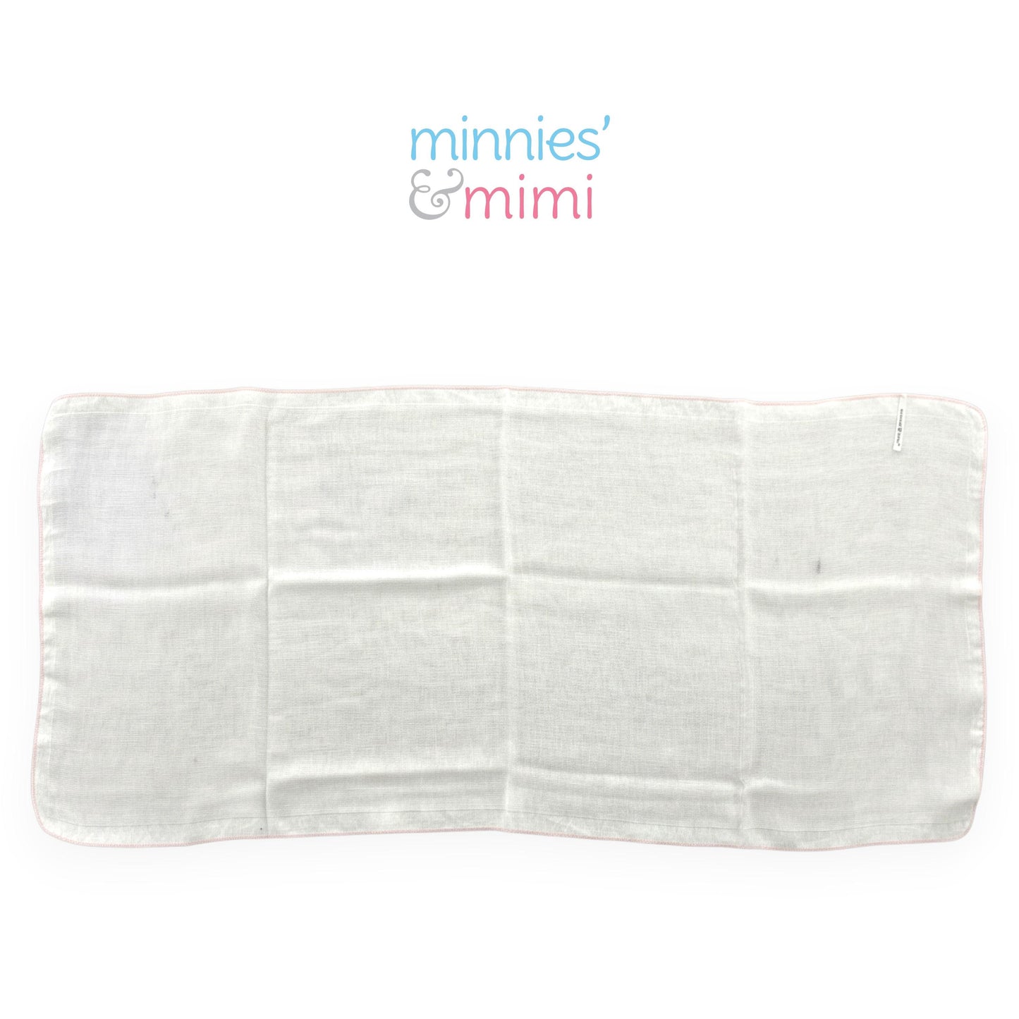 Minnies' & Mimi Cotton Gauze Diaper 42 cm Width x 95 cm Length Available in Blue Pink or White Boarder Lining Reusable