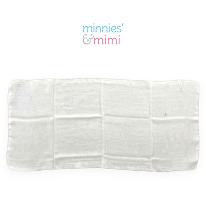 Minnies' & Mimi Cotton Gauze Diaper 42 cm Width x 95 cm Length Available in Blue Pink or White Boarder Lining Reusable