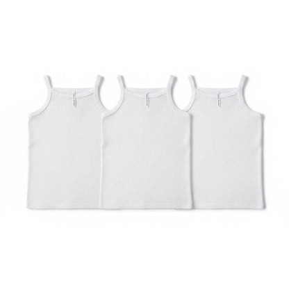 Minnies' & Mimi Stretchable Spaghetti Strap Sando for 1-2 Years Old 3Pcs Available in White or White Pink Size L or XL