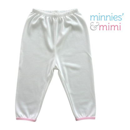 Minnies' & Mimi Cotton New Born Pajama Bottoms For 0-6 Months Available in White, Mint Green, Blue, Yellow and Pink