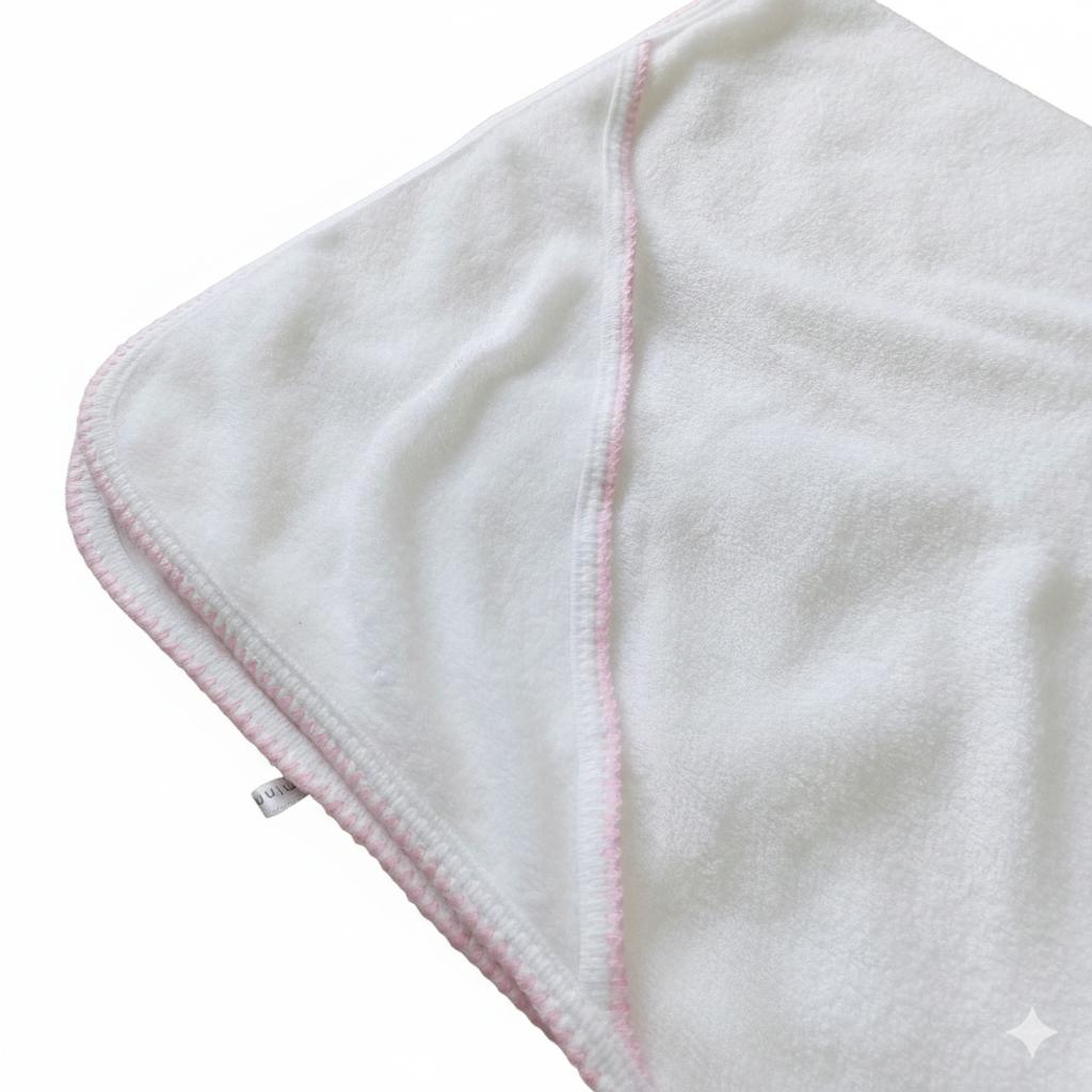 Minnies' & Mimi Cotton Bath Towel with Scallop 27 Inches x 27 Inches Available in Pink or Blue