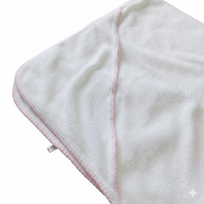 Minnies' & Mimi Cotton Bath Towel with Scallop 27 Inches x 27 Inches Available in Pink or Blue