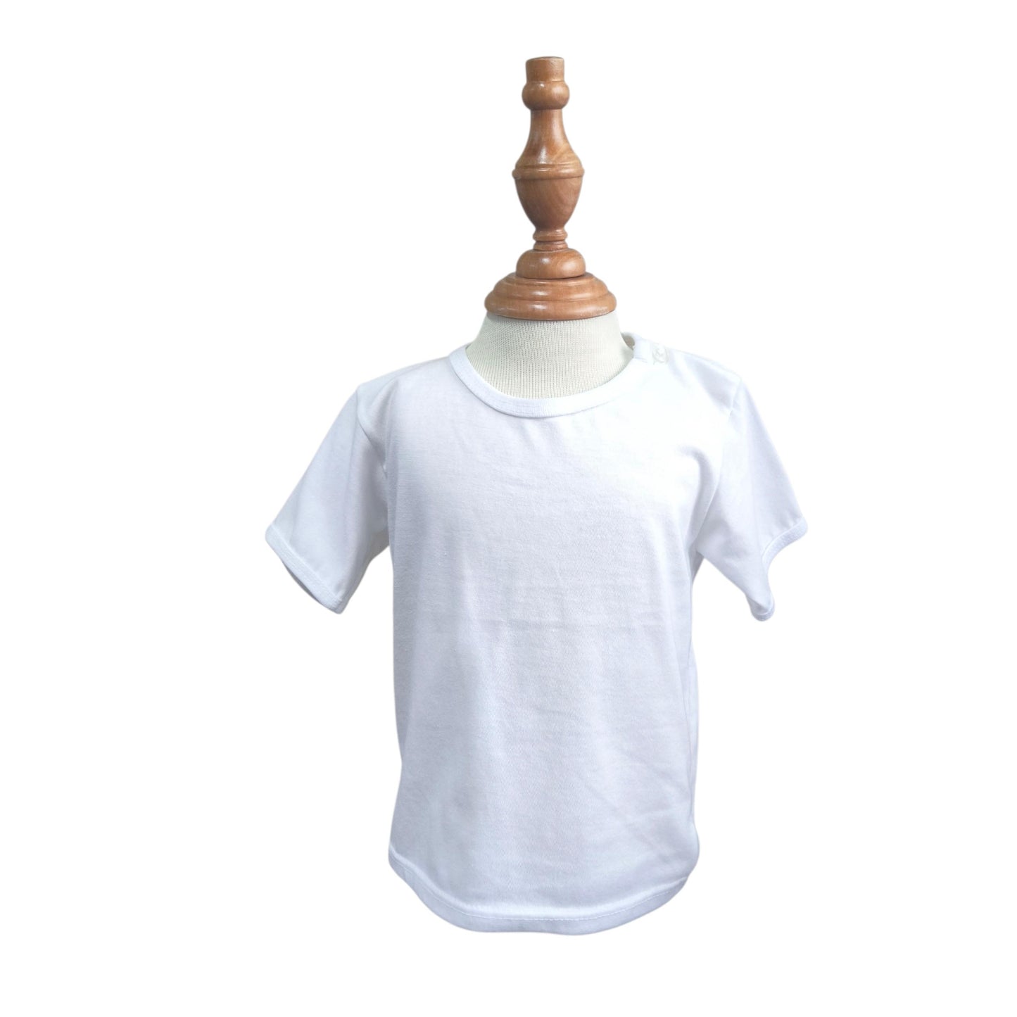 Minnies' & Mimi T-Shirt Button Short Sleeves For New Born Infant 1Pcs Color White Available in Medium and Large
