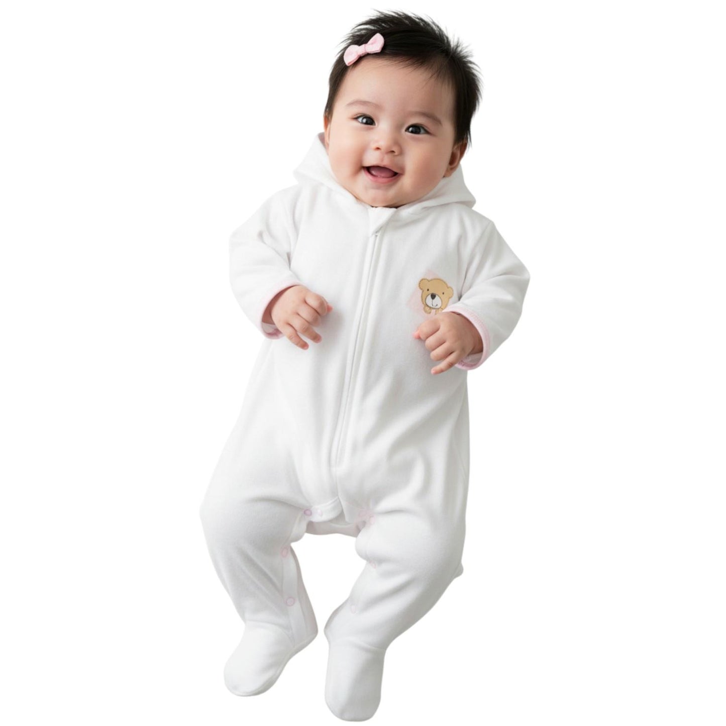 Minnies' and Mimi Onesies Full Body Jump Suit Long Sleeves Cotton by for 0-3 Months New Born Available in Pink, Blue, Mint Green Yellow White also with Piping Design