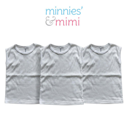 Minnies' & Mimi stretchable baby Muscle Shirt for Toddlers 6-24 Months 3Pcs Available in Small Medium Large