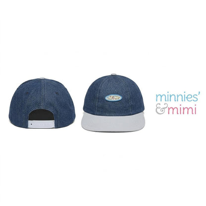 Minnies' & Mimi Base Ball Cap with Plastic Strap White  (FOR BABY AND KIDS) 1pcs