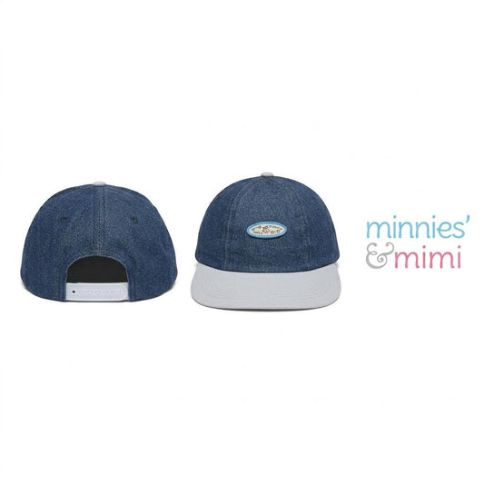 Minnies' & Mimi Base Ball Cap with Plastic Strap White  (FOR BABY AND KIDS) 1pcs