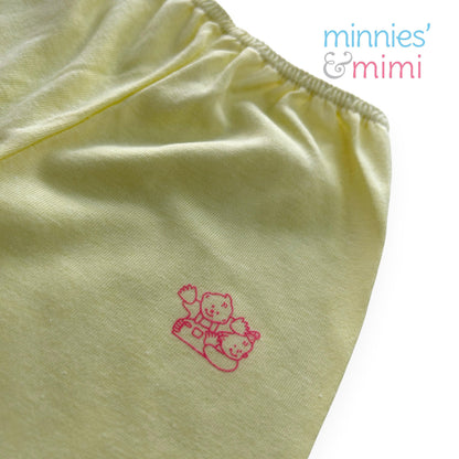 Minnies & Mimi Cotton Colored Pajama with Cuffs for Toddler 6 Months to 2 Years by 3pcs Available in Blue, Mint Green, Pink and Yellow