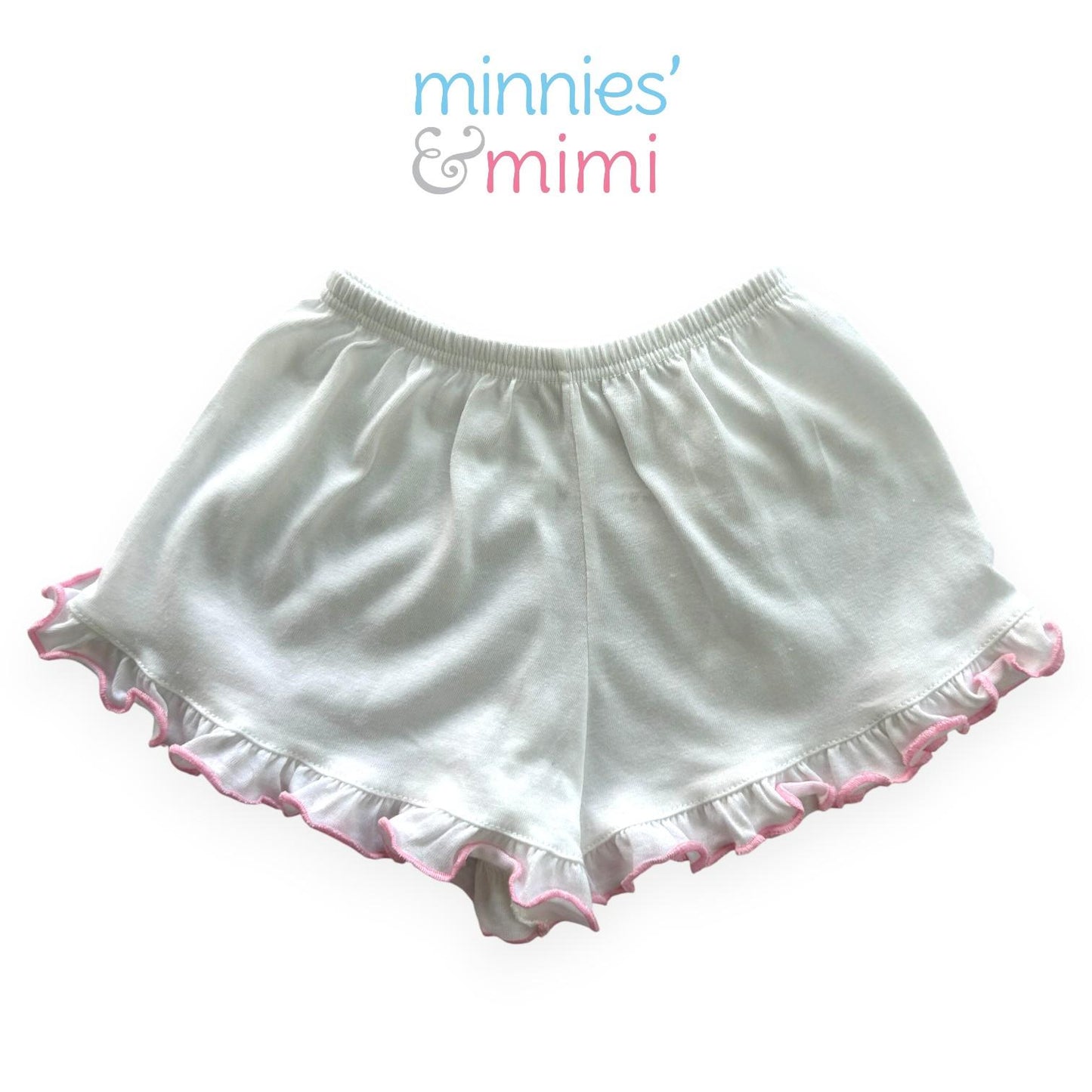 Minnies' & Mimi Cotton Shorts with Pink Ruffles for Toddlers 6 Months to 2 Years by 3pcs or by 1pc Available in Small Medium Large