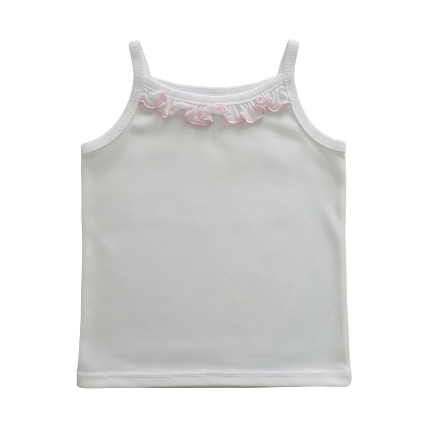 Minnies' & Mimi Tank Top Spaghetti Strap with Pink Ruffles for Toddlers 6 Months up to 2 Years of Age Available in Small Medium Large
