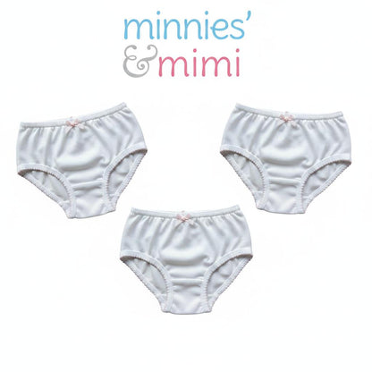 Minnies' & Mimi Panty with Ribbon and w/ Double Fagoting for (6m-12months) Available size S/M/L 3pcs