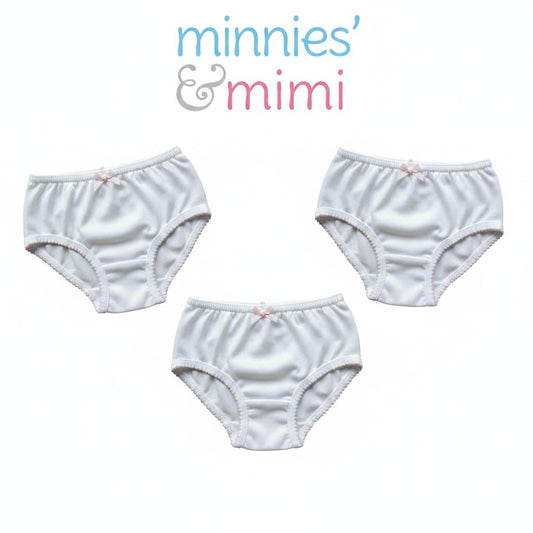 Minnies' & Mimi Panty with Ribbon and w/ Double Fagoting for (6m-12months) Available size S/M/L 3pcs