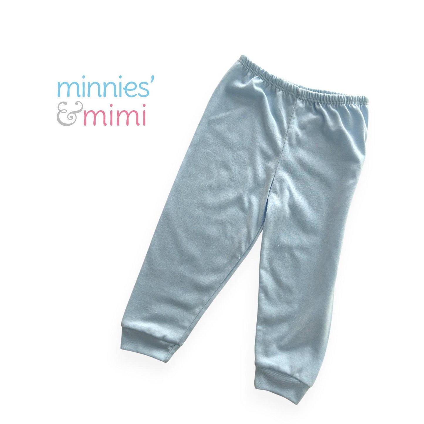 Minnies & Mimi Cotton Colored Pajama with Cuffs for Toddler 6 Months to 2 Years Available in Blue, Mint Green, Pink and Yellow