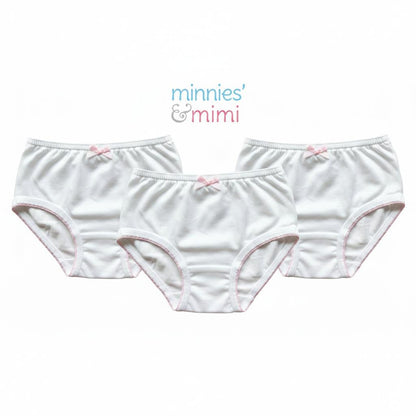 Minnies' & Mimi Panty with Ribbon and w/ Double Fagoting for (6m-12months) Available size S/M/L 3pcs