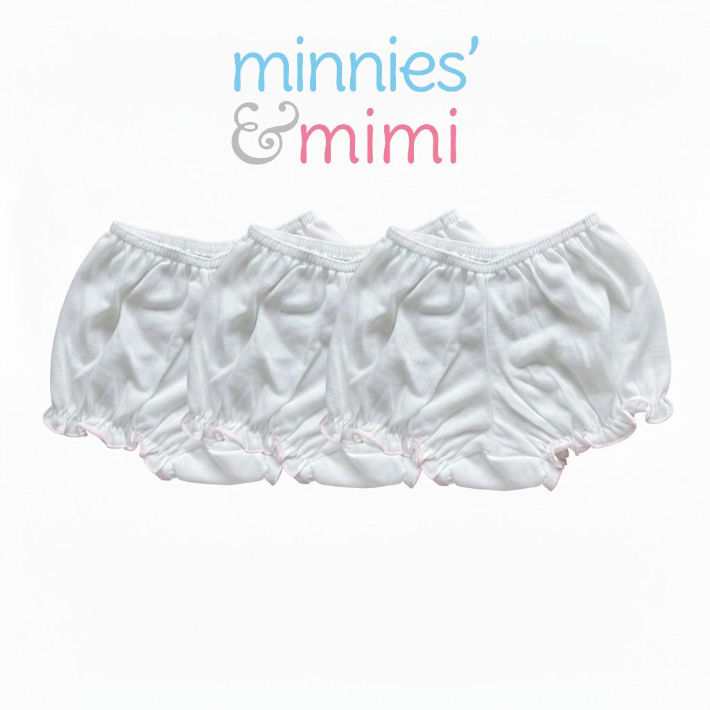 Minnies' & Mimi Lettuce Edge Baby Panty 0-24 Month 3Pcs Available color White Pink, White Yellow and Pink, Yellow Size S M L