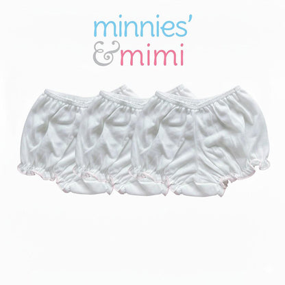 Minnies' & Mimi Lettuce Edge Baby Panty 0-24 Month 3Pcs Available color White Pink, White Yellow and Pink, Yellow Size S M L