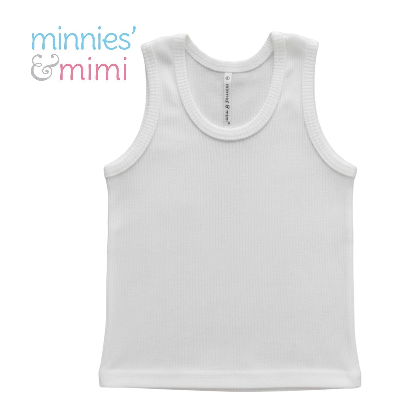 Minnies & Mimi Plain White Stretchability Sando Cotton for 6-24 Months 3Pcs Available Small Medium Large