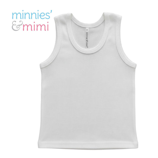 Minnies & Mimi Plain White Stretchability Sando Cotton for 6-24 Months 3Pcs Available Small Medium Large