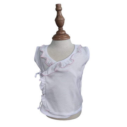 Minnies' & Mimi Tie Side Sleeveless with Pink Ruffles for New Born Infant 0-3 Months 1Pc Available in Small Medium Large