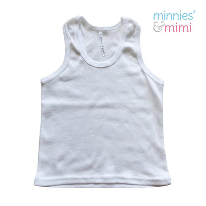 Minnies' & Mimi stretchable Sando Boxer Design White Color for Babies 6 Months to 3 Yrs old by 1 pcs Available in Sizes S M L