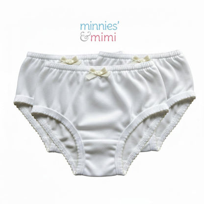 Minnies' & Mimi Panty with Ribbon and w/ Double Fagoting for (6m-12months) Available size S/M/L 3pcs