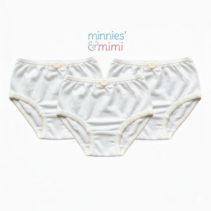 Minnies' & Mimi Panty with Ribbon and w/ Double Fagoting for (6m-12months) Available size S/M/L 3pcs