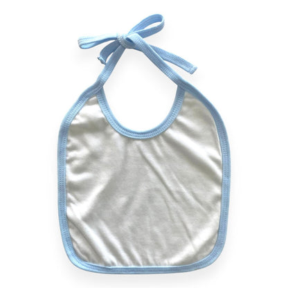 Minnies' & Mimi Cotton Bibs with Colored Piping for Toddlers 6 Months to 2 Years Old Available in Pink White and Blue