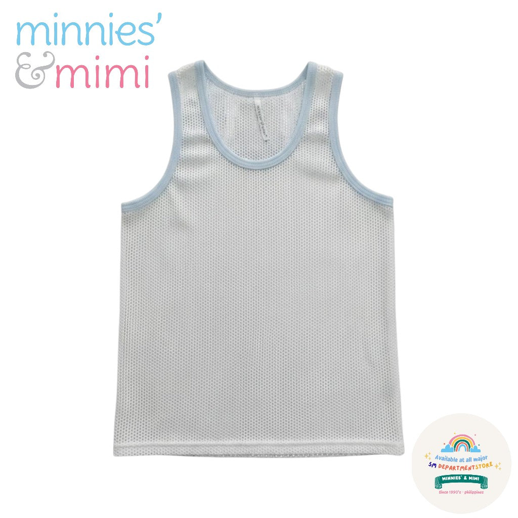 Minnies' & Mimi Aircool Tank Top Sando for Toddler Available in White and Blue Sizes Medium, Large, XL,2XL,3XL, FS