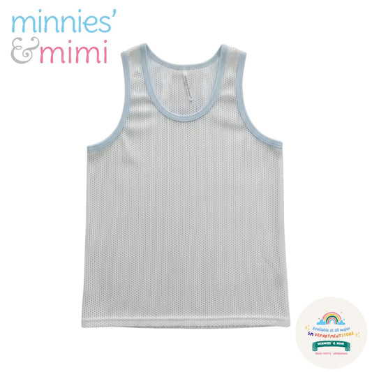 Minnies' & Mimi Aircool Tank Top Sando for Toddler Available in White and Blue Sizes Medium, Large, XL,2XL,3XL, FS