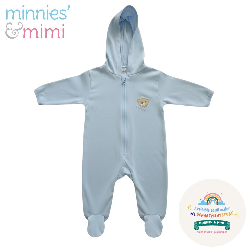 Minnies' and Mimi Onesies Full Body Jump Suit Long Sleeves Cotton by for 0-3 Months New Born Available in Pink, Blue, Mint Green Yellow White also with Piping Design